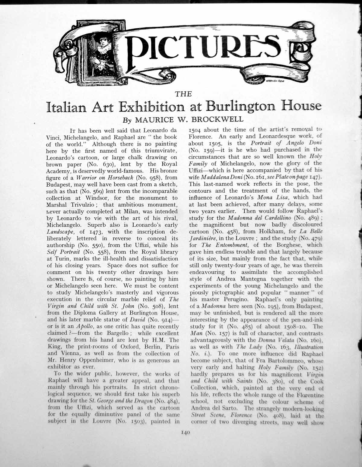 Old Italian Art Exhibition At Burlington House St JeromePages 1930