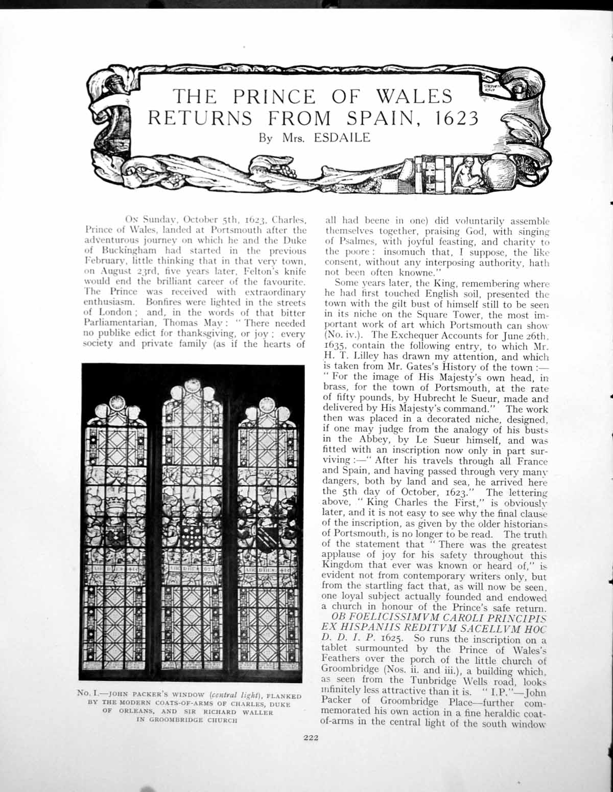 Old Print Prince Wales Returns From Spain 1623 Window TabletPages 1930