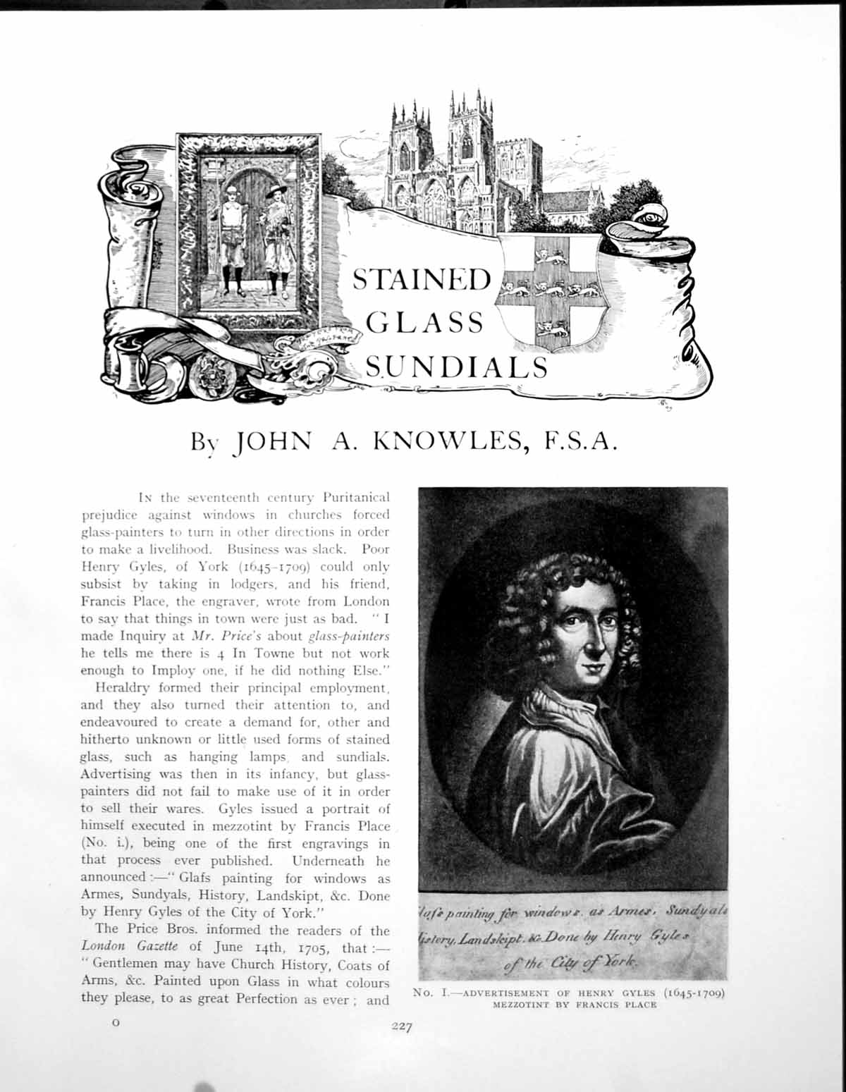 Old Print Stained Glass Sundials Flies Stobwasser StockmannPages 1930