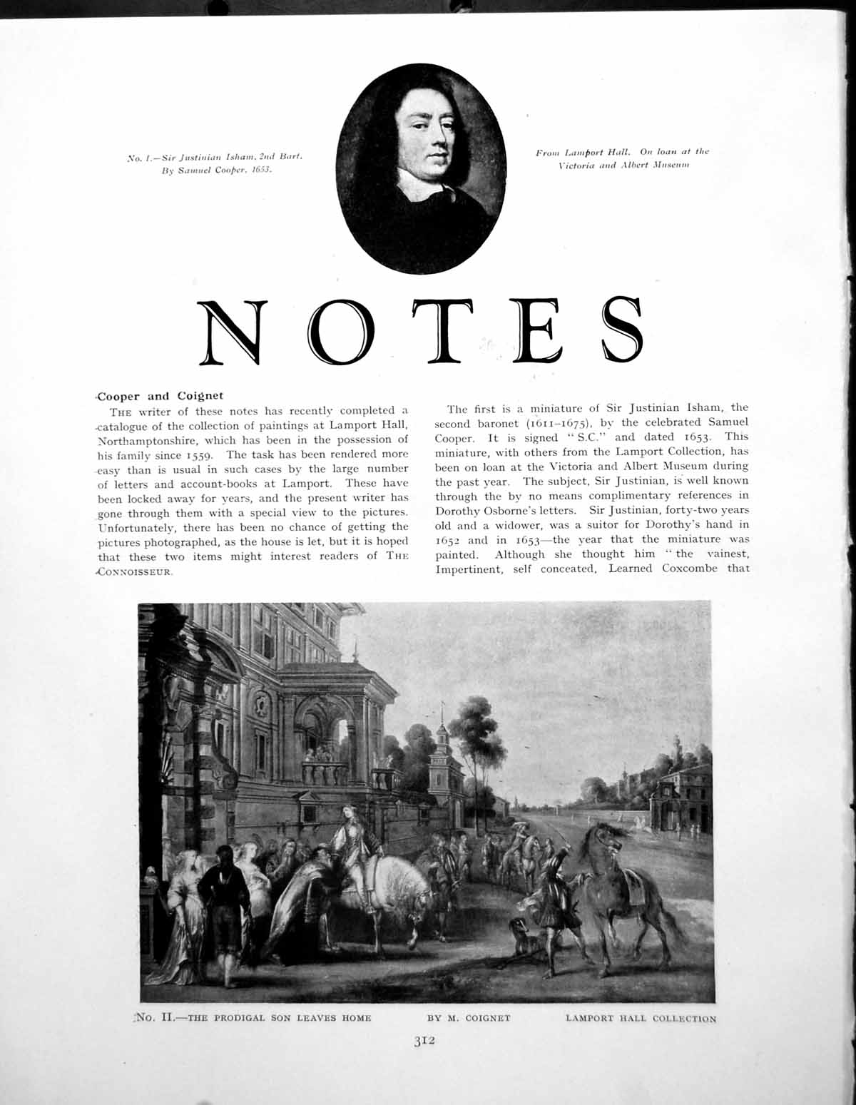 Antique Old Print Notes Prodigal Son Leaves Home Coignet PovertyPages 1930