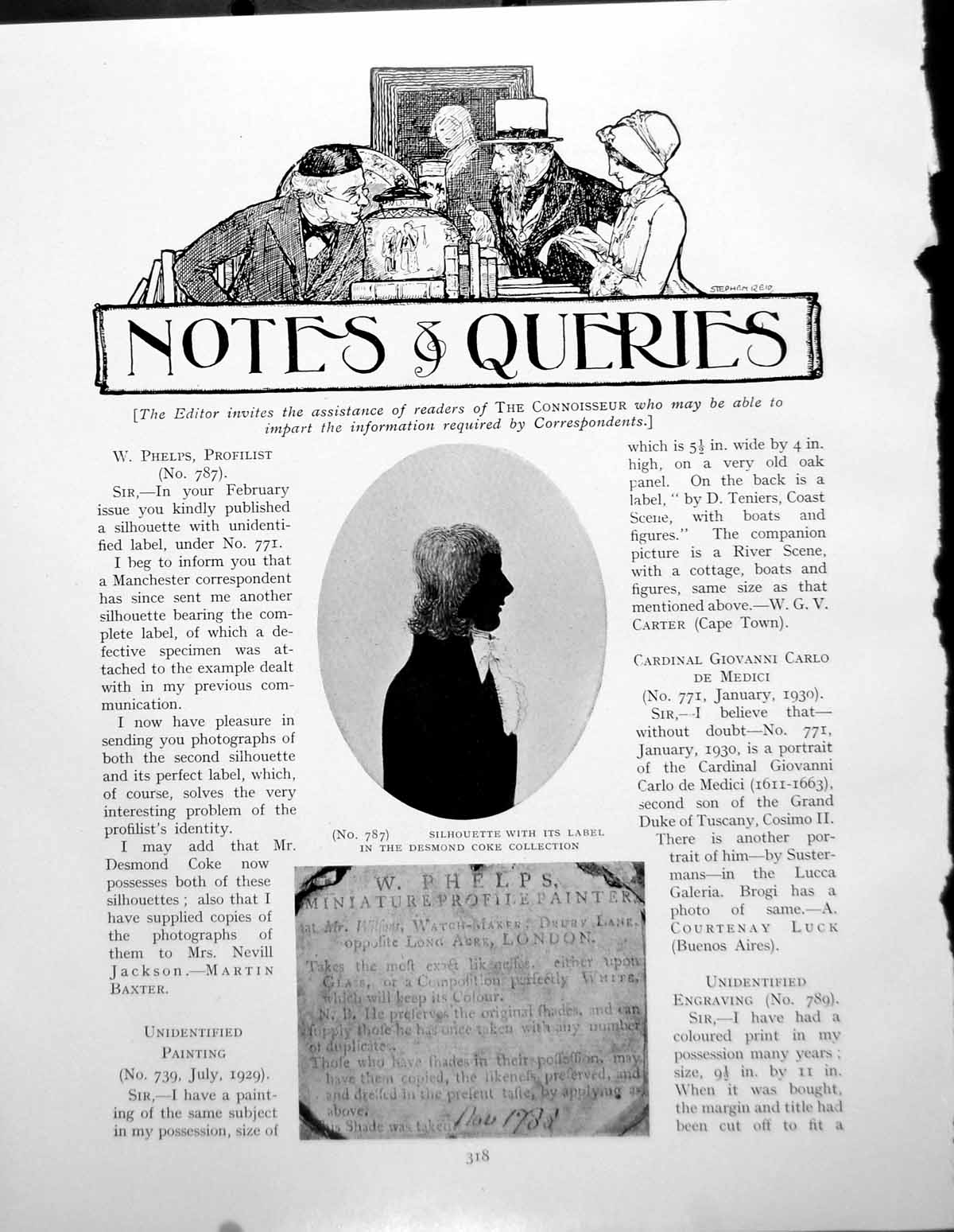 Antique Print Notes Queries Silhouette Label The Three GracesPages 1930
