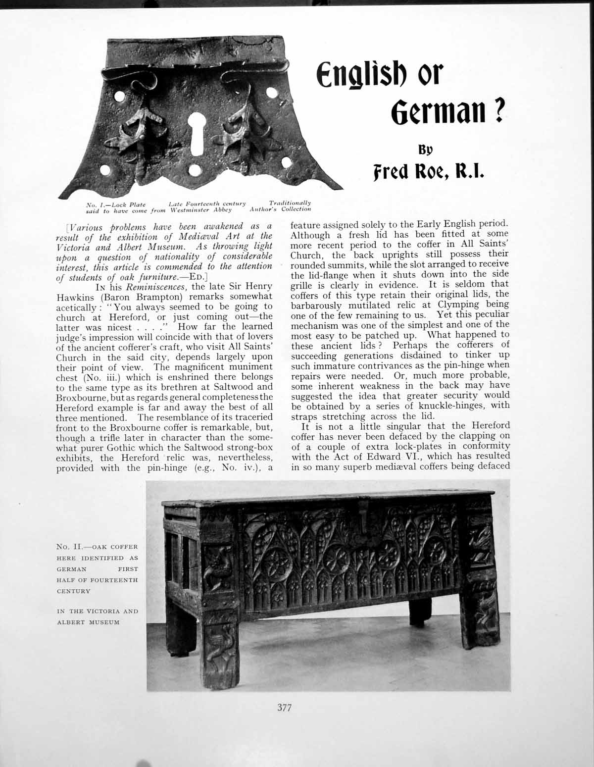 Old English Or German? Mediaeval Art In Victoria & AlbertPages 1930