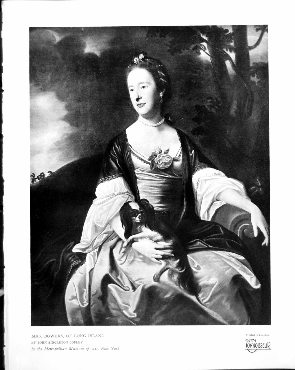 Antique Old Print Mrs Bowers Long Island John Singleton Copley New York 1930
