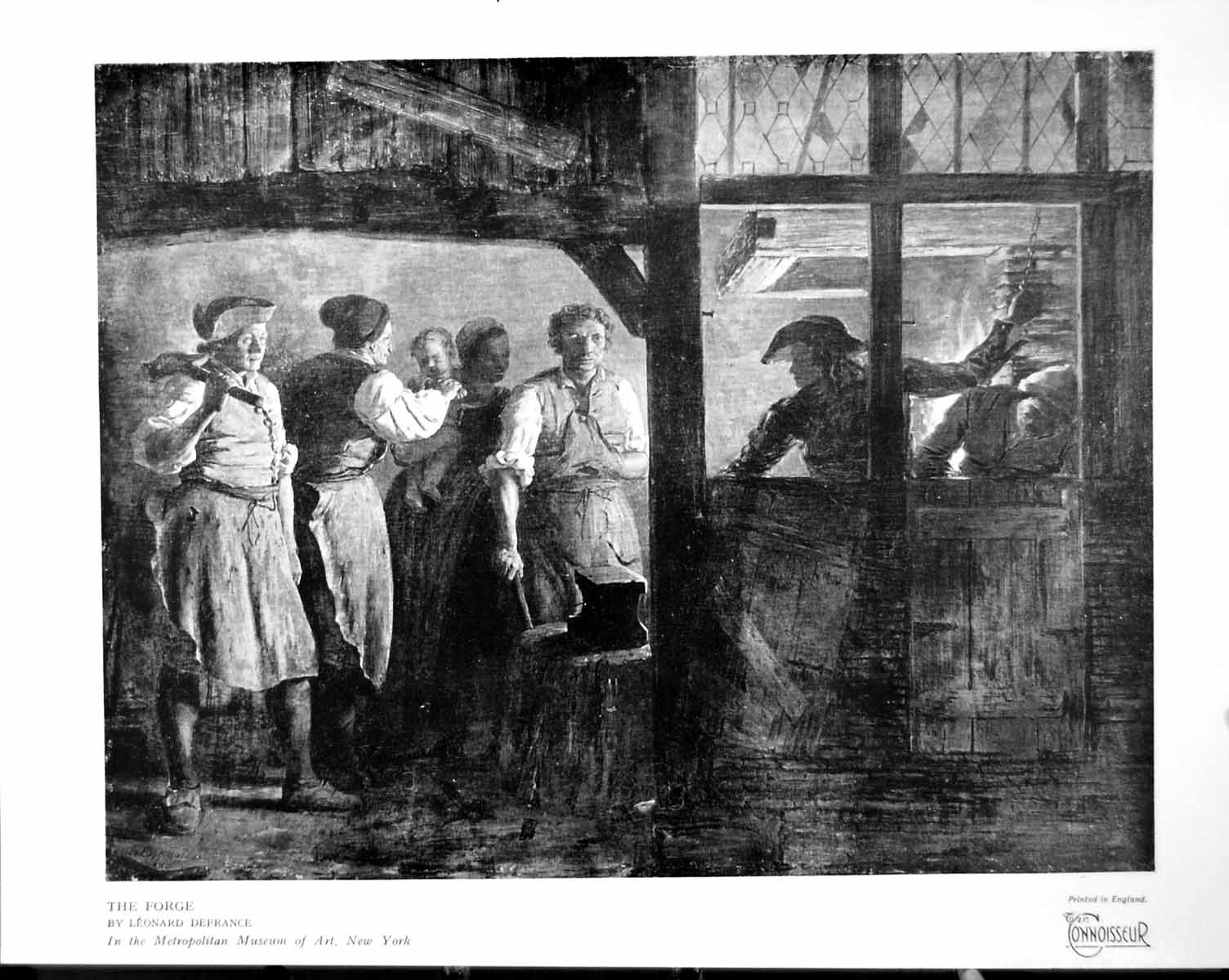 Old Vintage Print The Forge Leonard Defrance Metropolitan Museum Art 1930 20th