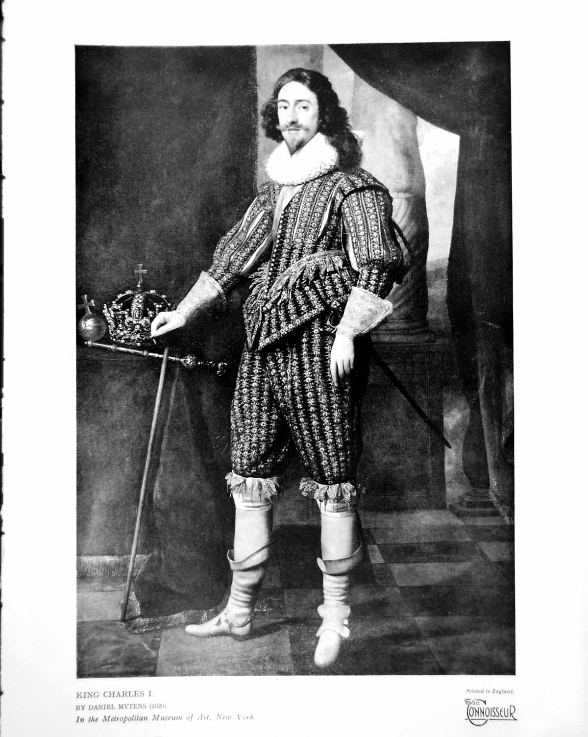 Antique Print King Charles I By Daniel Mytens 1629 Metropolitan Museum 1930