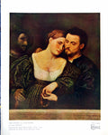 Old The Lovers La Seduzione By Paris Bordone Lent For Exhibition 1930 20th