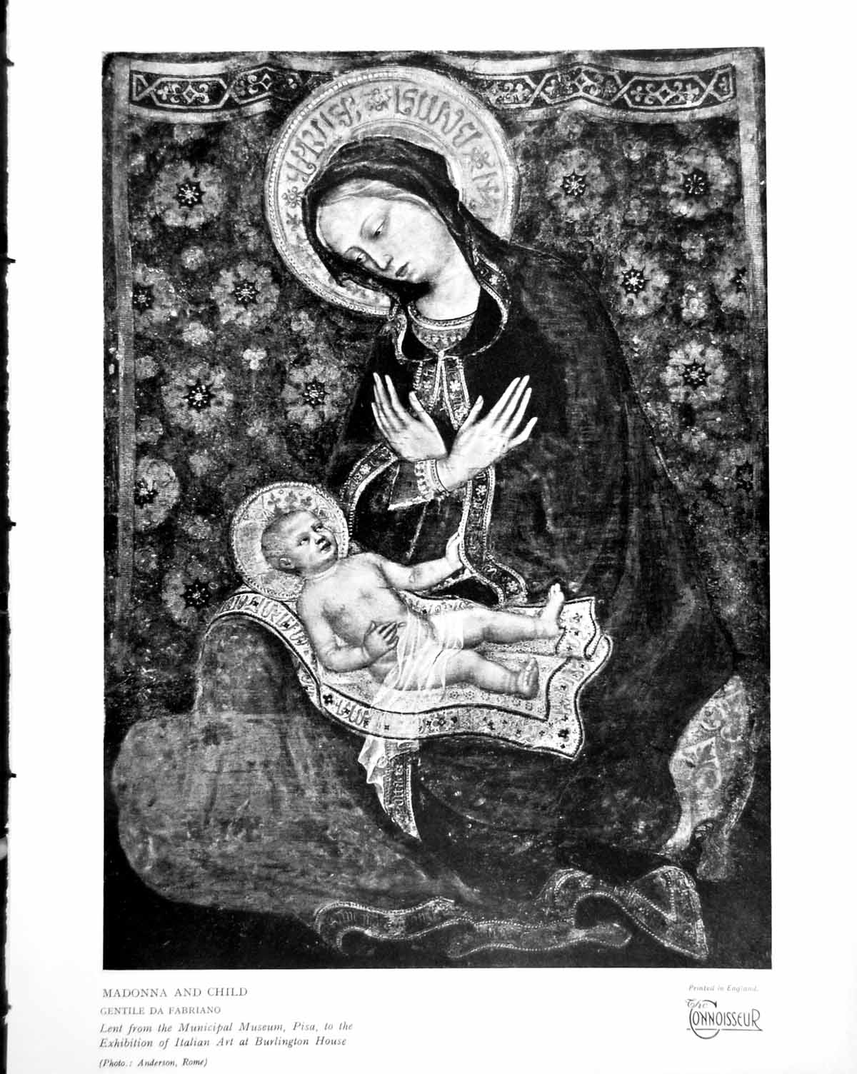 Old Madonna And Child By Gentile Da Fabriano Lent For Exhibition 1930 20th