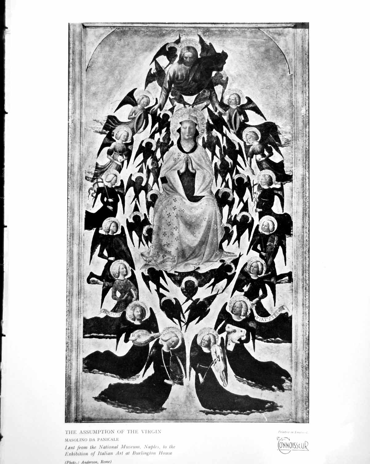 Antique Old Print The Assumption The Virgin Masolino Da Panicale Italian 1930