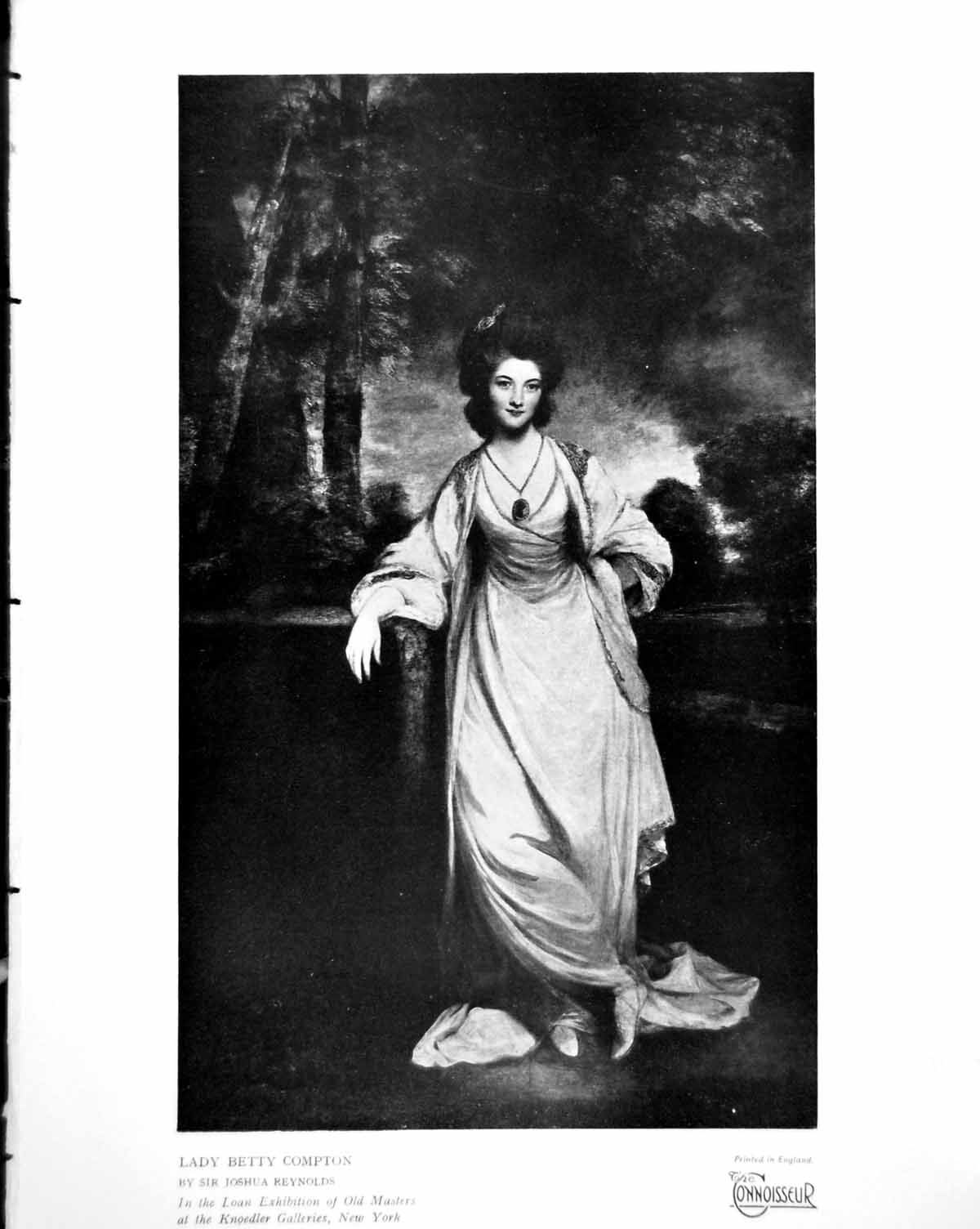 Antique Old Print Lady Betty Compton Sir Joshua Reyns Loan Exhibition 1930 20th