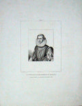 Original Old Antique Print Large Portrait Lucrezia Duchess D'Urbino