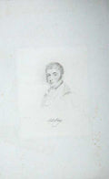 Original Old Antique Print Large Sketch Portrait Man Salter Lewis