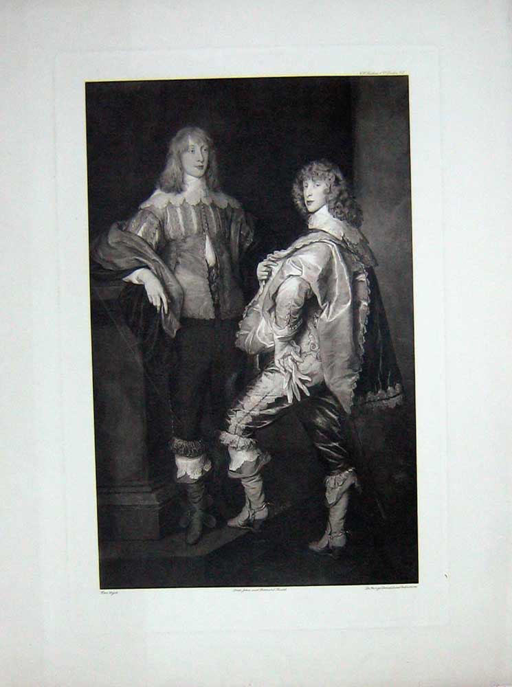 Original Old Antique Print Large Portrait Lord John Bernard Stuart Men