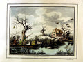 Original Old Antique Print Restrike Wild Duck Shooting Morland H/C 1799 18th