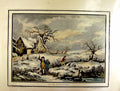 Original Old Antique Print Restrike Snipe Shooting Morland H/C 1799 18th