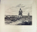 Original Old Antique Print Restrike Partridge Shooting *1 By Alk