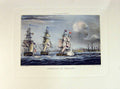 Original Old Antique Print Restrike Surrender Tamatave Naval Ships H/C