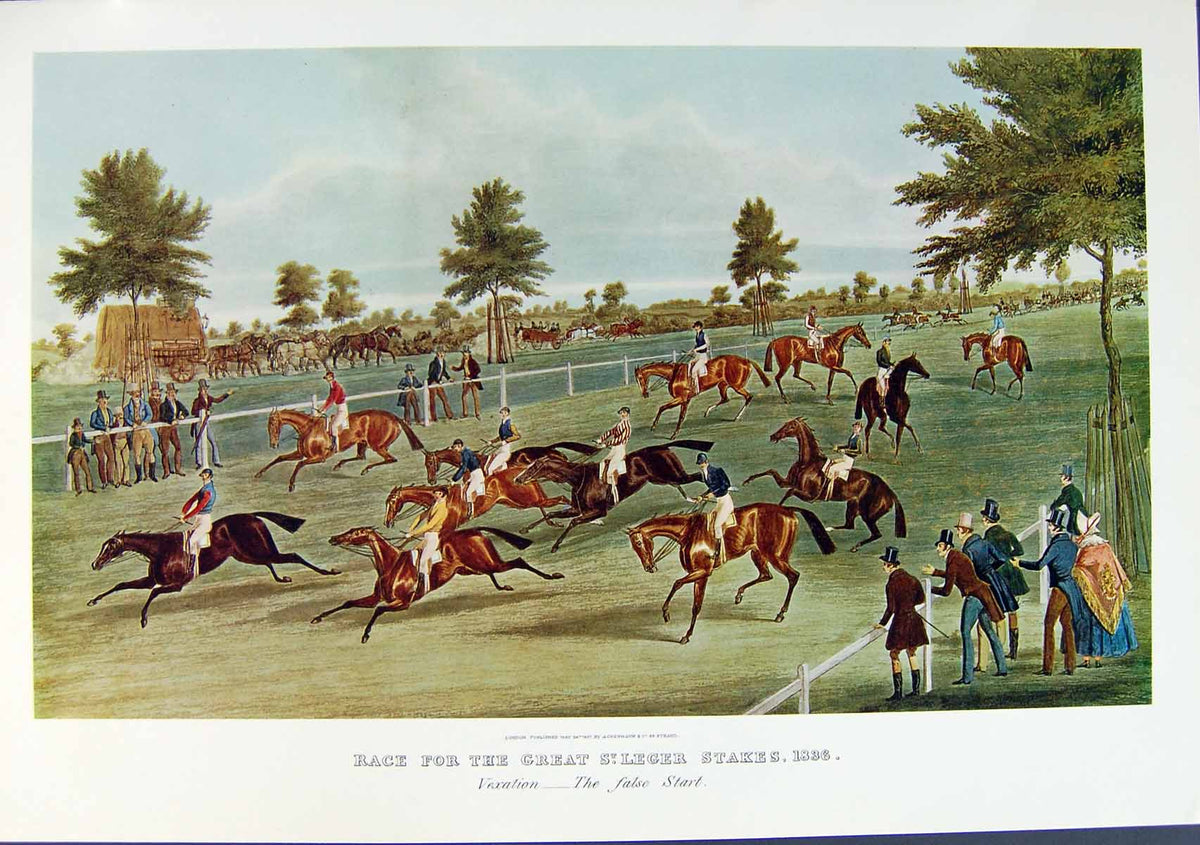 Antique Print Restrike Vexation False Start St Ledger Stakes 1836 Free Ship
