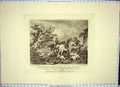 Original Old Antique Print Fox Hunting The Check Morland Bell 1800 19th Century