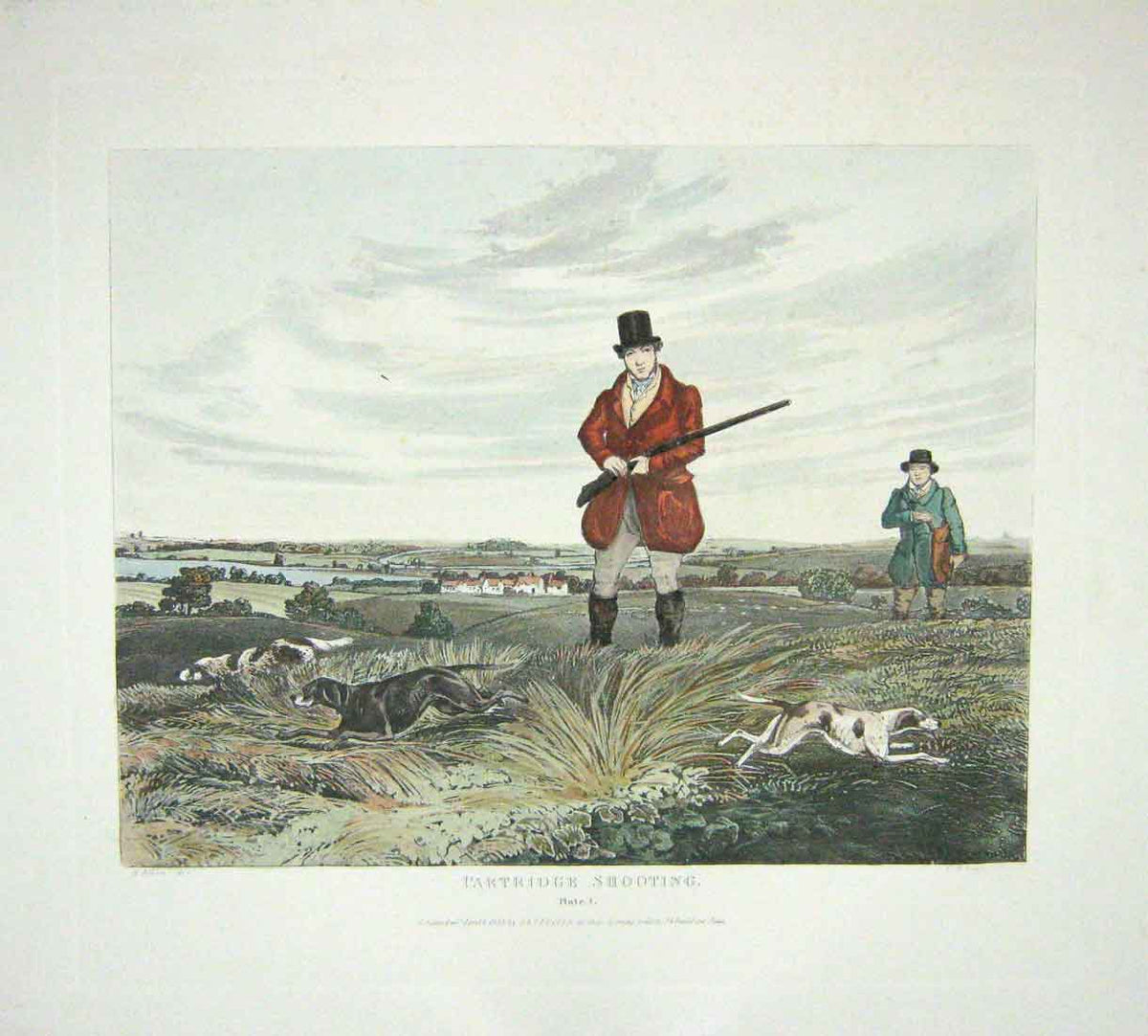 Original Old Antique Print Ref.859 SetShooting 1823 S Wolstenholme H/C Large