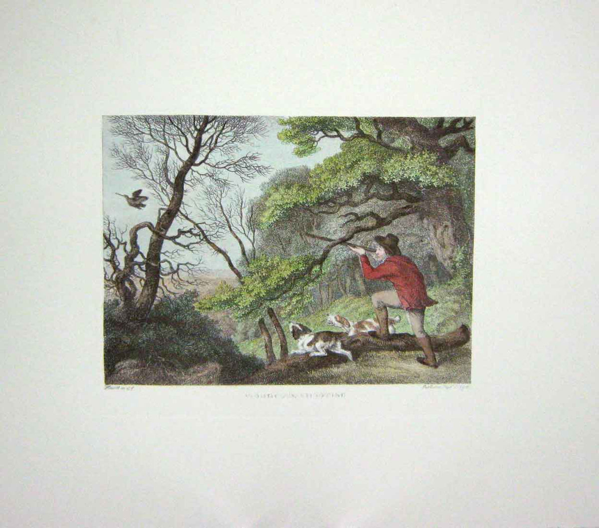 Original Old Antique Print Ref.856 SetShoting S Howitt 1798 H/C