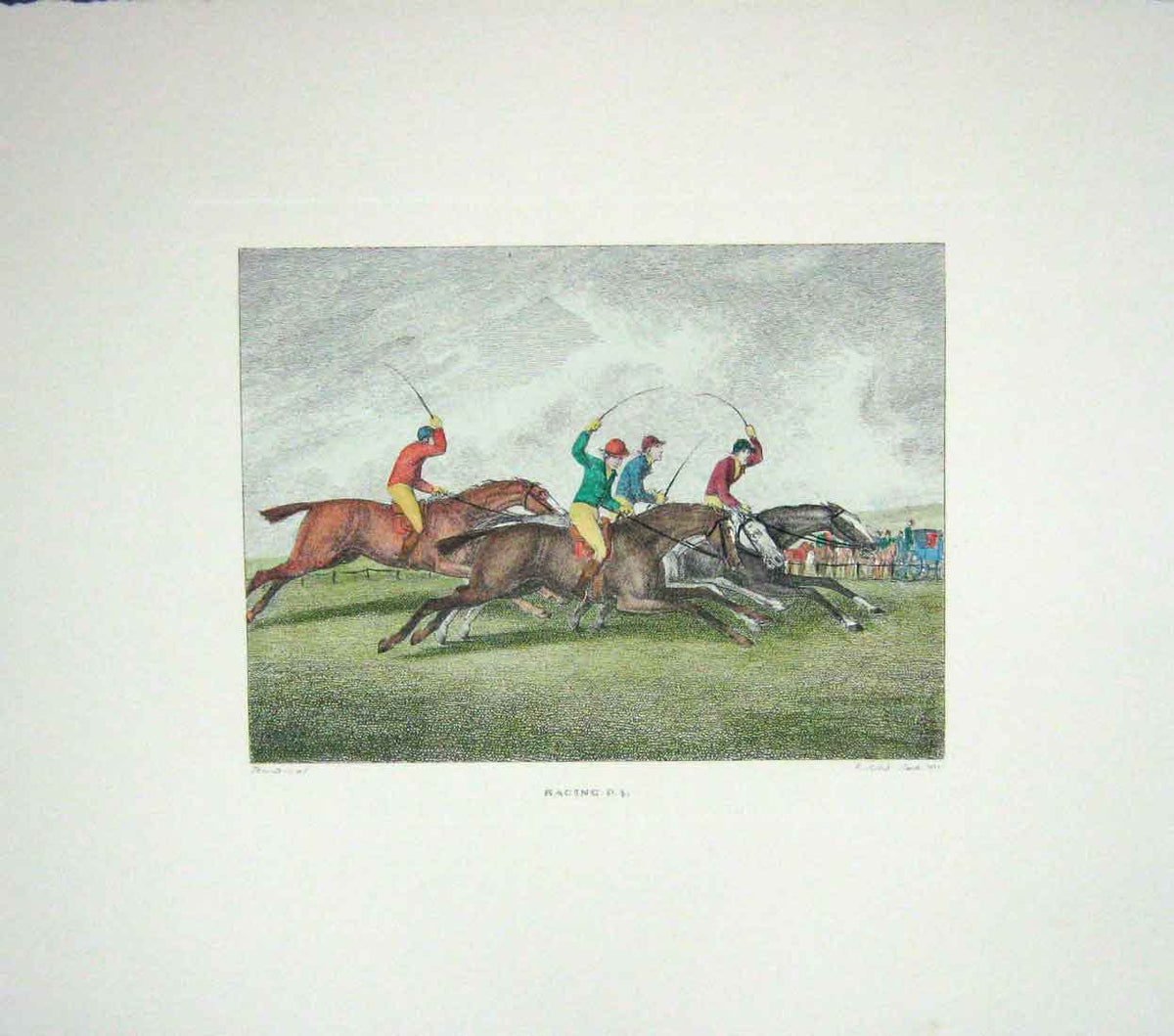 Original Old Antique Print Ref.855 SetRacing S Howitt 1799 H/C