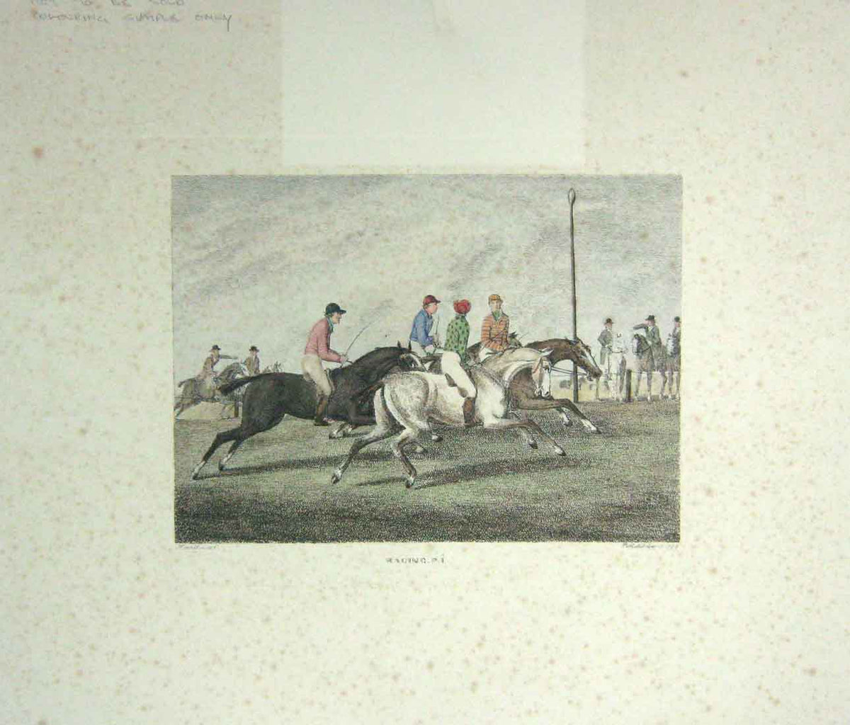 Original Old Antique Print Ref.854 SetRacing S Howitt 1799 H/C