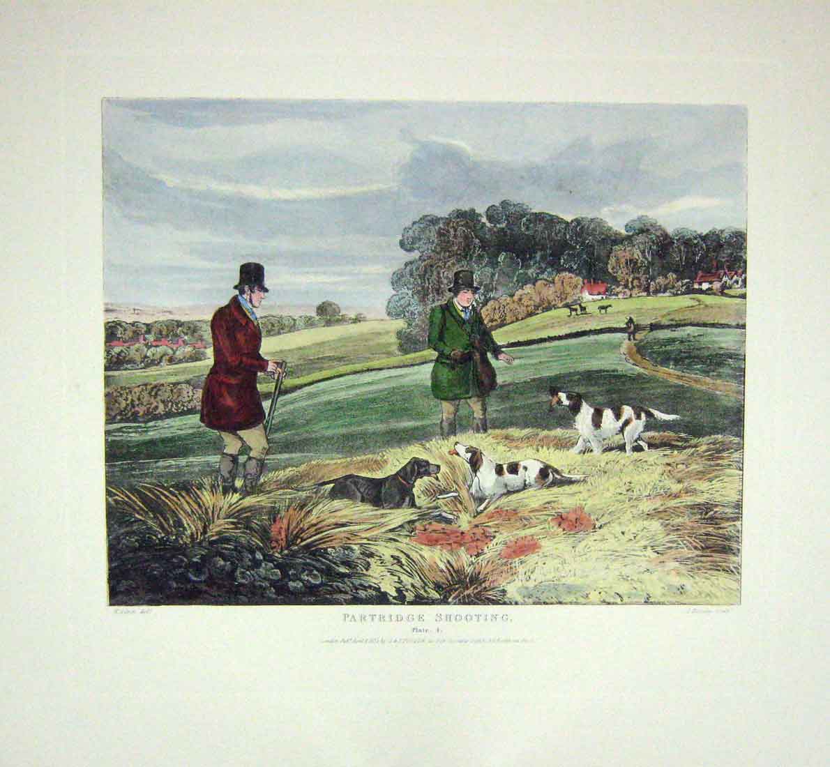 Original Old Antique Print Ref.841 SetShooting S Alken Bentley C1835