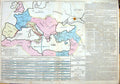 Old Antique Print Map Roman World Gaul Britain Germany Asia Syria Spain