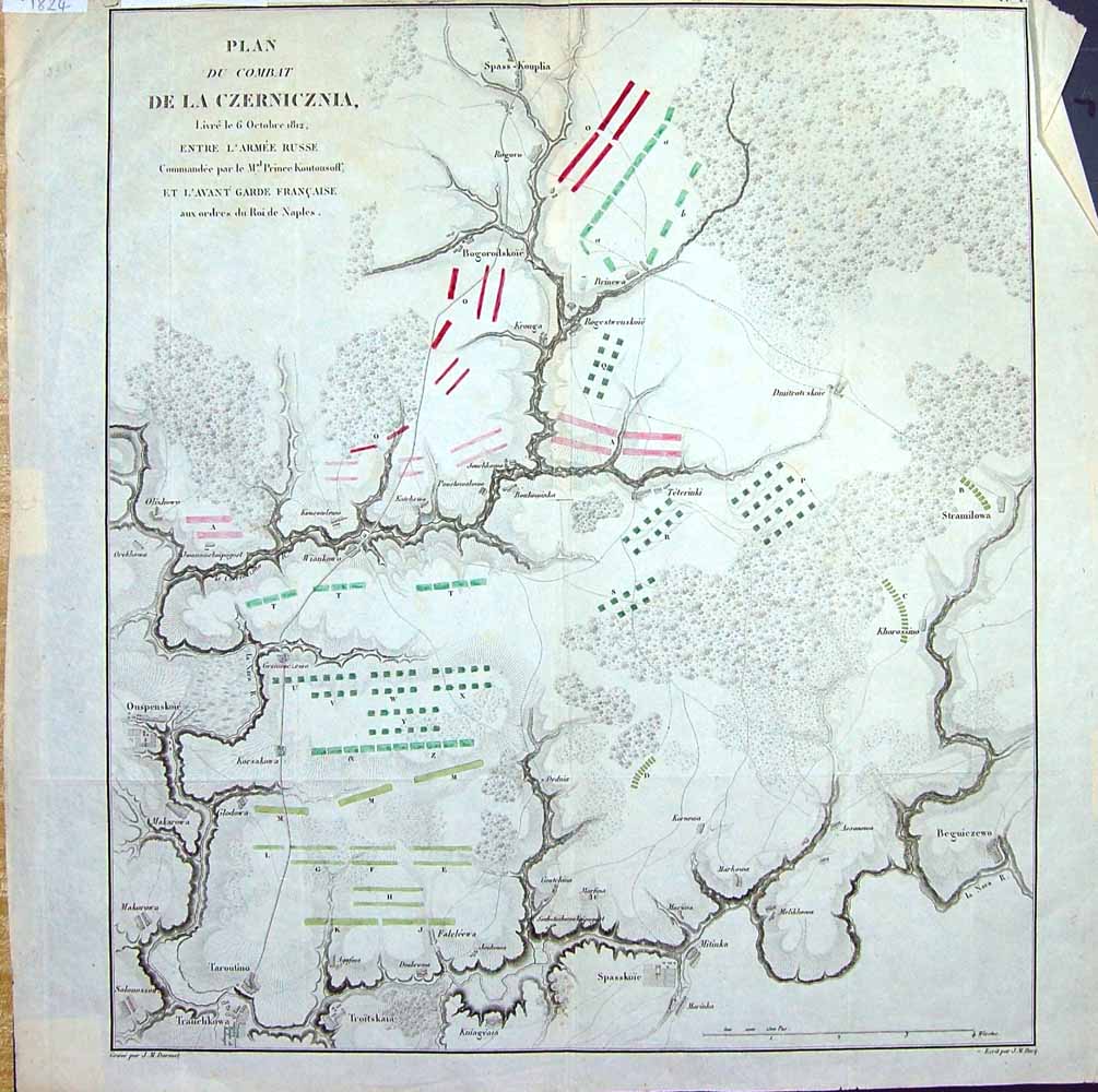 Original Old Antique Print C1850 Haco Plan Siers Russia Czernicznia Teterinki