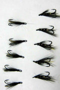 Original Old Orginal Antique Print SALMON FISHING FLIES 10 X STOATS TAIL