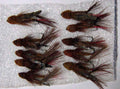 Original Old Orginal Antique Print TROUT FLY FISHING FLIES 10 X GRASSHOPPER