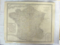 Original Old Antique Print Johnston Map C1870 France Corsica Provinces Victorian