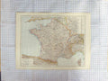 Original Old Antique Print Map 1892 France Corsica Mediterranean Biscay 19th