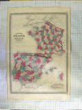 Original Old Antique Print Johnston Map C1870 France Gibraltar Corsica Victorian