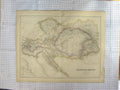 Original Old Antique Print Swanston Map C1870 Austrian Empire Hungary Victorian