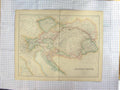 Original Old Antique Print *599 Swanston Map C1870 Austrian Empire Hungary