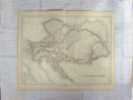 Original Old Antique Print Ref.591 Swanston Map C1870 Austrian Empire Hungary