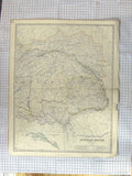 Original Old Antique Print Johnston Map C1870 Austrian Empire Dalmatia Victorian