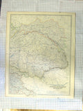 Original Old Antique Print Ref.594 Johnston Map C1870 Austro-Hungarian Monarchy