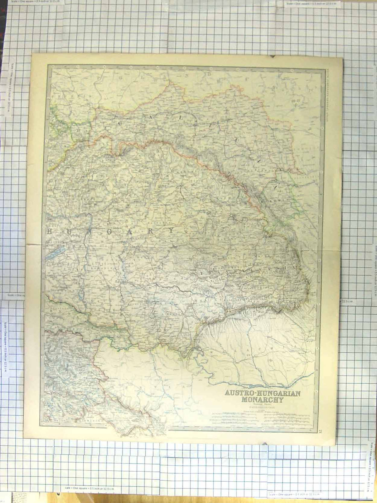 Original Old Antique Print Ref.594 Johnston Map C1870 Austro-Hungarian Monarchy