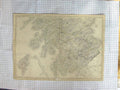 Original Old Antique Print Hall Map C1870 Southern Scotland Firth Forth 19th