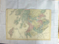 Original Old Antique Print Hall Map C1870 Scotland Shetland Isle Man Victorian