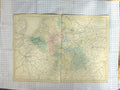 Original Old Antique Print Hughes Map C1870 Germany Holland Belgium Victorian