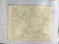 Original Old Antique Print Bartholomew Map C1870 Europe Railway Germany 19th