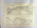 Original Old Antique Print Weller Map C1870 North Africa Septentrionalis 19th