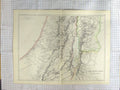 Original Old Antique Print Stanford Map C1870 Holy Land Salt Sea Judaea 19th