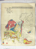 Original Old Antique Print Map C1870 Europe Norway Germany India Italy Victorian