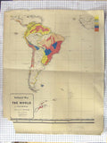 Original Old Antique Print Map C1870 South America Falkland Islands Victorian