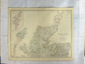 Original Old Antique Print Ref.602 Johnston Map C1870 Northern Scotland Orkney