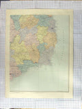 Original Old Antique Print Stanford Map C1870 Southern Ireland Tipperary 19th